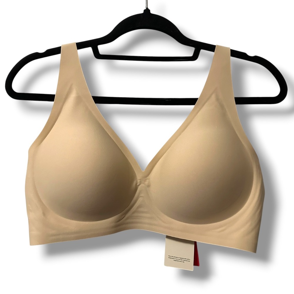 Popilush Seamless Wireless Jelly Contour Minimizer Support Bra XL Nude
